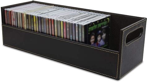 Stock Your Home Dark Brown CD Storage Box with Magnetic Opening -Holds ...