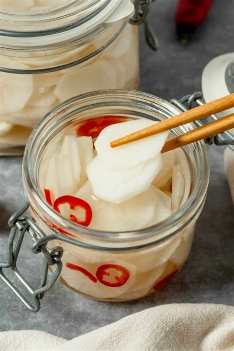 Quick 3 Ingredient Pickled Daikon Radish - The Yummy Bowl