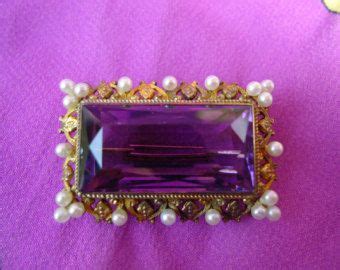 Amethyst Jewelry, Gold C, 14k Gold, Edwardian Jewelry, Art Nouveau Jewelry, Pearl Brooch, Seed ...
