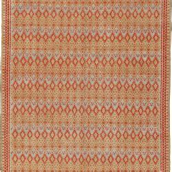 Mid-20th Century Tribal Moroccan Orange Red, Beige, Blue Handmade Wool Rug BB5404 by DLB