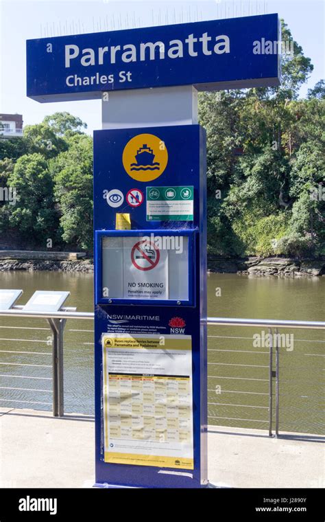 The Parramatta ferry stop on the Parramatta river, New South Wales ...