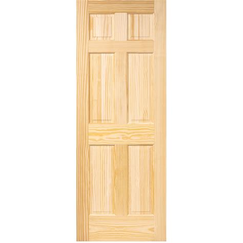 6-Panel Door Interior Slab, Solid Pine 80” H x 28” W