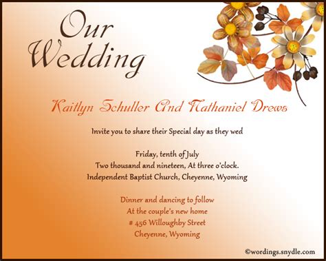 Informal Wedding Invitation Wording Samples – Wordings and Messages