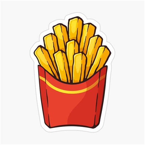 "Hot crispy french fries" Sticker for Sale by Denis Pisarovsky | Coloring stickers, Cute laptop ...