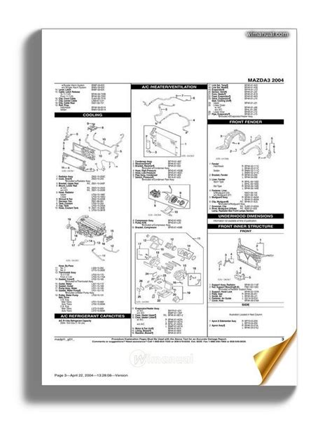 Mazda 3 2004 Parts Catalogue