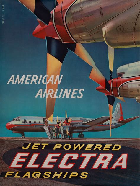 American Airlines Jet Powered Electra Original Travel Poster | David Pollack Vintage Posters