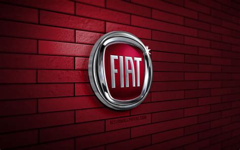 Download wallpapers Fiat 3D logo, 4K, purple brickwall, creative, cars ...