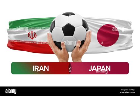 Iran vs Japan national teams soccer football match competition concept ...