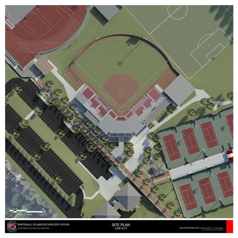 Softball Stadium Rendering -Site Plan (Small) | South Carolina ...