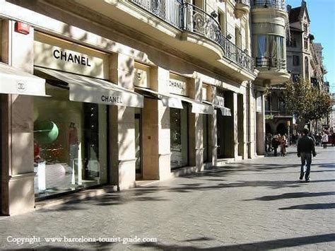 Shopping Map of Passeig de Gràcia in Barcelona, Catalunya, Spain