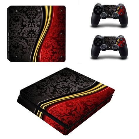 For Sony Playstation 4 Slim Console Skin + 2 Controller Decal Skins PS4 Slim Sticker Game ...