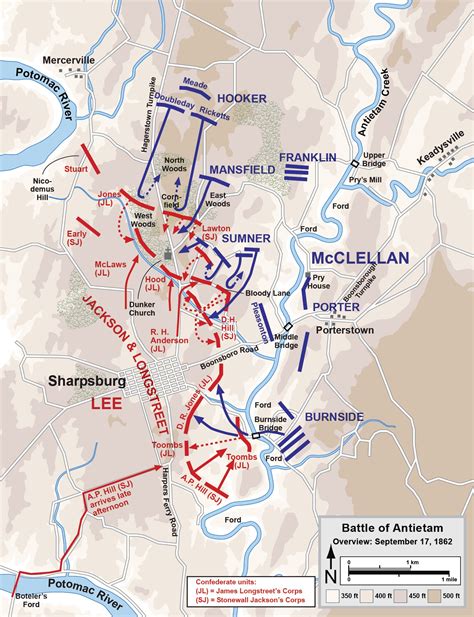 Map of The Battle of Antietam | المرسال