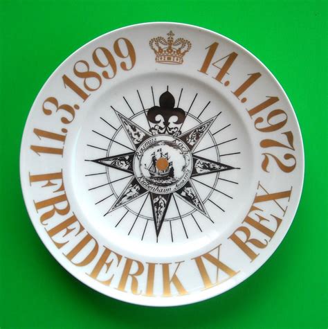 King Frederik IX Denmark Bing & Grondahl Copenhagen Gold Plate 1972