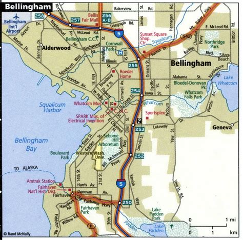 Bellingham city road map for truck drivers toll free highways map - usa