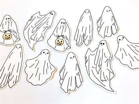 Sheet Ghost Sticker Pack Pack of 10 spooky Halloween | Etsy