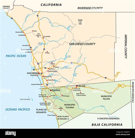 San Diego Mexico Border Map