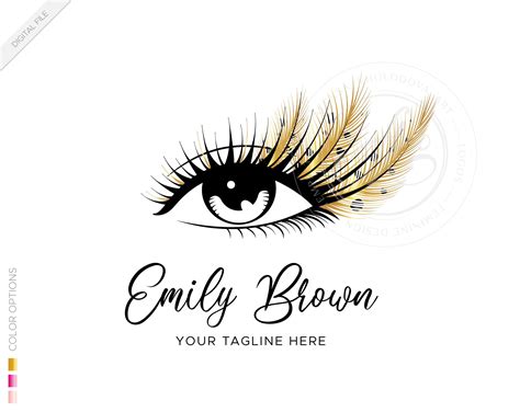 Digital premade Eyelash extension logo design with Golden | Etsy ...