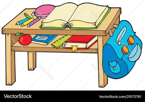 School table Royalty Free Vector Image - VectorStock