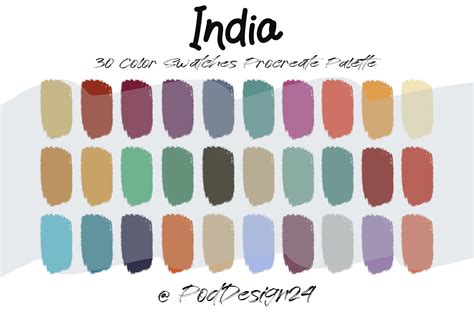 Procreate Color Palette India Gráfico por poddesign24 · Creative Fabrica