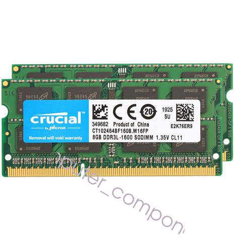 Crucial 16GB Kit (2x 8GB) PC3L-12800 DDR3L 1600MHz 1.35V SODIMM RAM Dual Channel | eBay