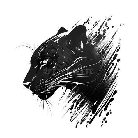 Black Jaguar Logo on White Background Stock Image - Image of predator ...