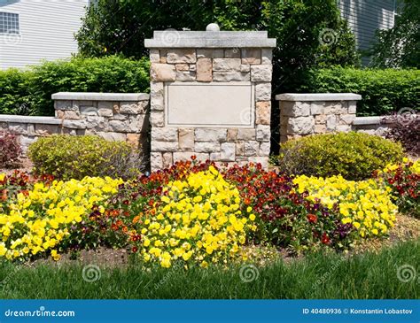 Blank Sign Of The Subdivision Entrance Stock Photo - Image of ...