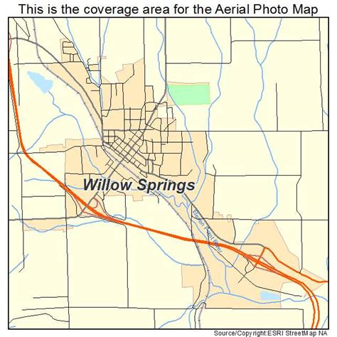 Aerial Photography Map of Willow Springs, MO Missouri