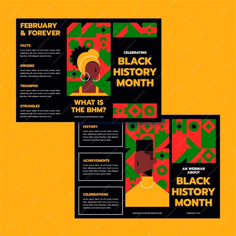 Free Vector | Flat black history month brochure template