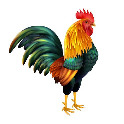 Colorful Photo Realistic Rooster Stock Illustrations – 396 Colorful ...