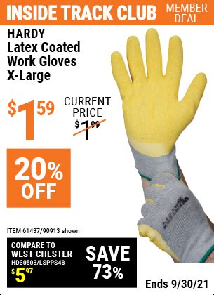 HARDY Latex Coated Work Gloves X-Large for $1.59 – Harbor Freight Coupons