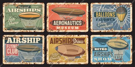 Premium Vector | Airship and hot air balloon aircraft design