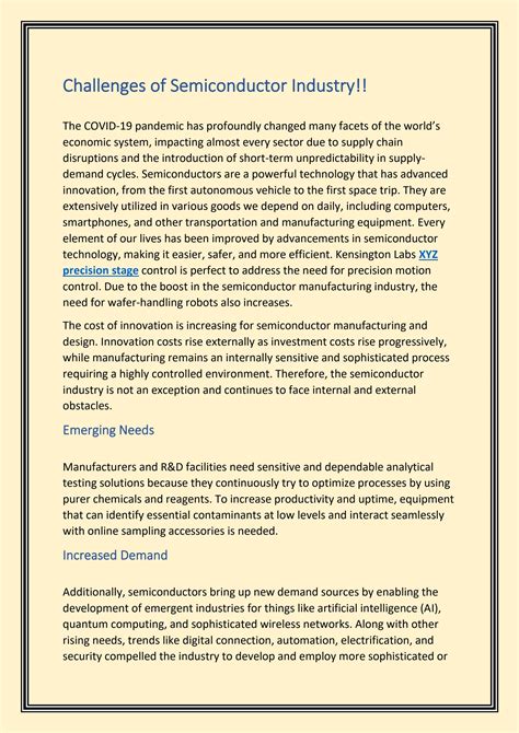 Challenges of Semiconductor Industry by Kensington Labs - Issuu