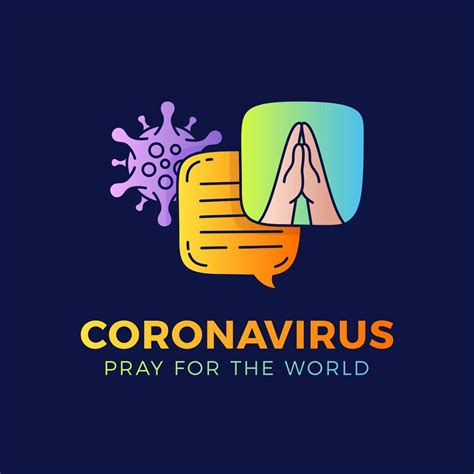 Pray for the World coronavirus concept with hands vector illustration ...