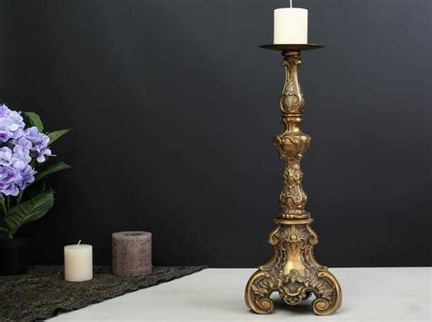 French Antique-Ornate Candle Holder-Brass Candelabra-Altar Candle ...