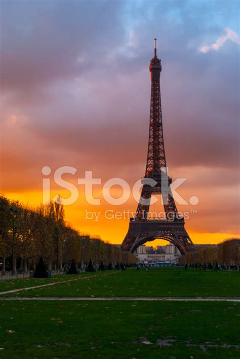 Eiffel Tower At Sunset, Paris, France Stock Photo | Royalty-Free | FreeImages