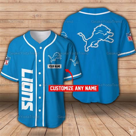 Detroit Lions NFL Baseball Jersey Nfl Baseball Shirts Sports | Etsy