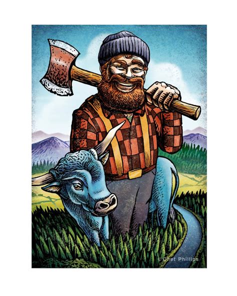 Paul Bunyan and Babe 8 X 10 Art Print - Etsy