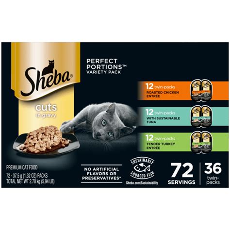 SHEBA® PERFECT PORTIONS™ Cuts in Gravy Roasted Chicken Entrée ...