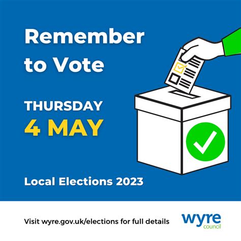 Remember to vote at your Local Elections Thursday 4 May – Wyre Council