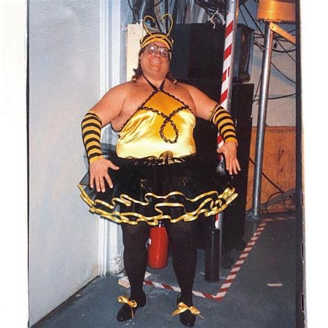 Chris Farley as the Blind Melon bee girl backstage at SNL in 1994 ...