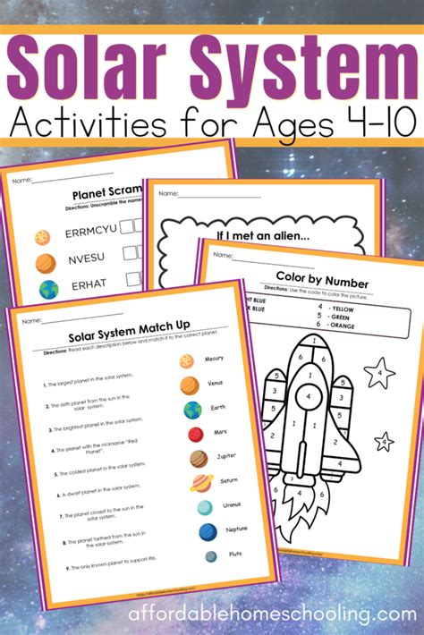 Free Printable Solar System Worksheets for Kids