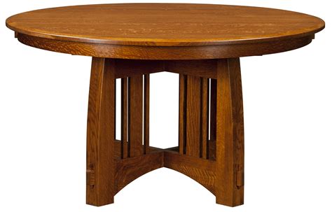 mission style dining tables and chairs - Google Search | Round pedestal dining table, Round ...