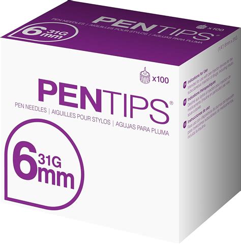 Pentips Pen Needles, 6mm X 31g, 100 Count : Amazon.ca: Home