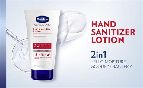 Amazon.com : Vaseline Hand Sanitizer Lotion 2-in-1 Hydrating Skincare 4 Ct Moisturize and Kills ...