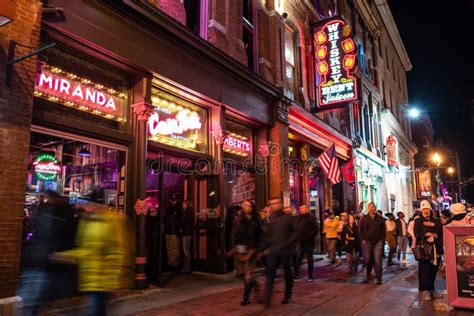 Street Scene from Famous Lower Broadway in Nashville Tennessee Viewed ...