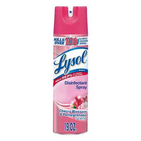 Lysol Disinfectant Spray, Cherry Pomegranate, 19oz, Tested and Proven ...