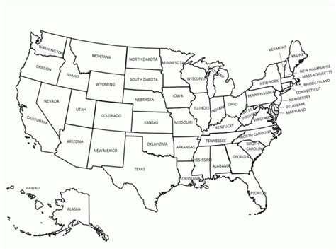 Printable Color United States Map