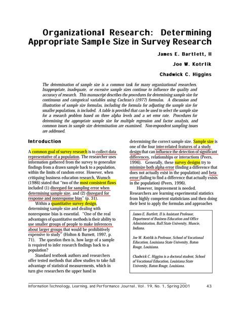 SOLUTION: Determining sample size cochran - Studypool