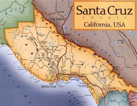 Mapas de Santa Cruz | Santa cruz county, California map, Santa cruz