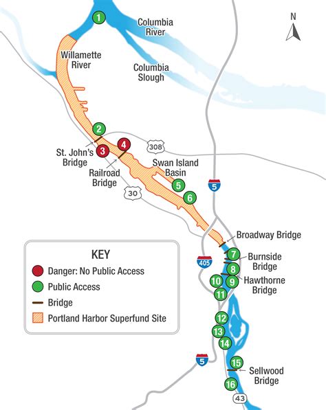 Oregon Health Authority : Lower Willamette River Recreation Map (Portland Metro Area ...